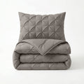 Bettdecke Ohne Bezug - Lazy Bettdecke Pintuck Taupe/Grau
