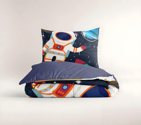 Bettbezug - Space man 2 Blau 140 x 200/220