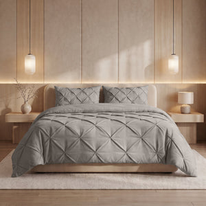 Bettdecke Ohne Bezug - Lazy Bettdecke Pintuck Taupe/Grau