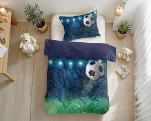 Bettbezug - Live football Blau 140 x 200/220