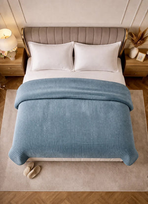 Bettdecke Ohne Bezug - Sherpa Flanell Easy Bettdecke - Petrol
