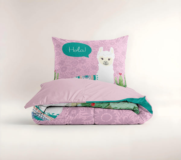 Bettbezug - Hola lama Rosa 140 x 200/220