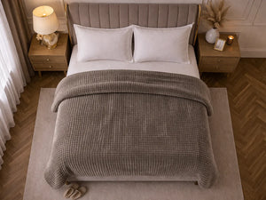 Bettdecke Ohne Bezug - Sherpa Flanell Easy Bettdecke - Kaffeebraun