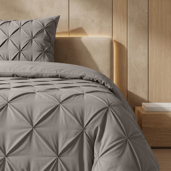 Bettdecke Ohne Bezug - Lazy Bettdecke Pintuck Taupe/Grau