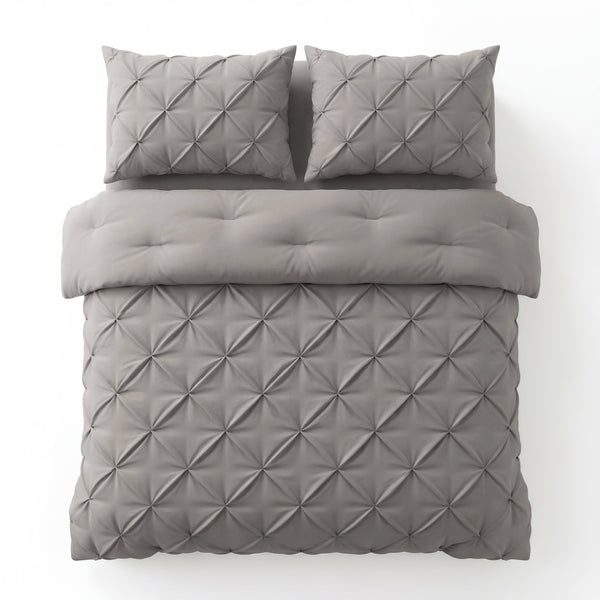 Bettdecke Ohne Bezug - Lazy Bettdecke Pintuck Taupe/Grau