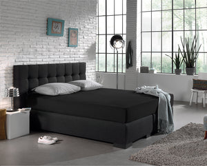 Dubbel Jersey 220 gr. Spannbettlaken Schwarz