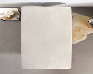 Enkel Jersey 135 gr. Spannbettlaken Creme