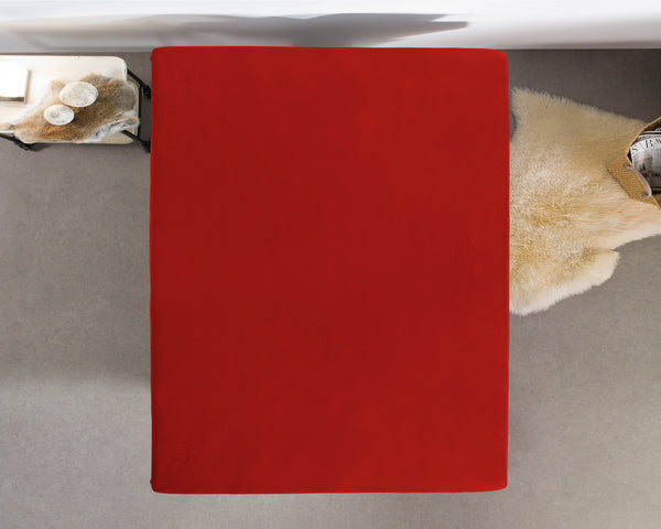 Dubbel Jersey 220 gr. Spannbettlaken Rot