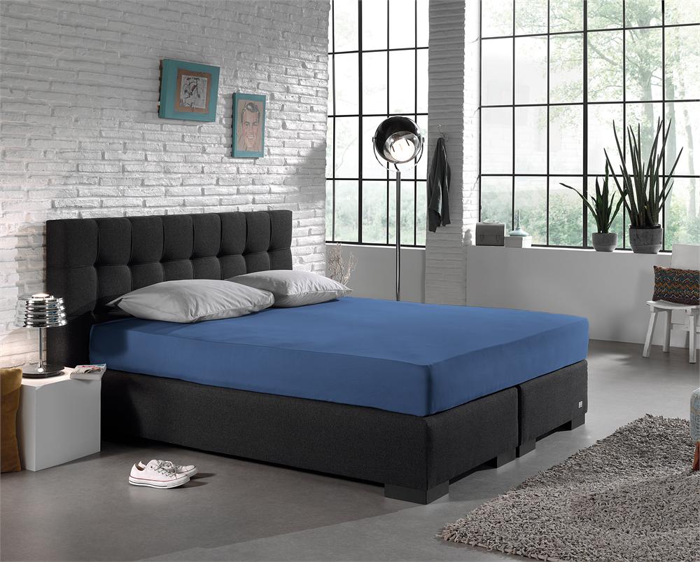 Dubbel Jersey 220 gr. Spannbettlaken Blau