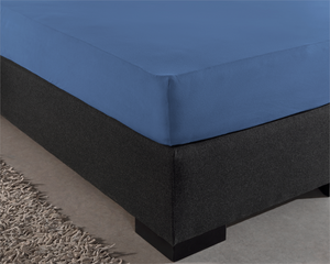Enkel Jersey 135 gr. Spannbettlaken Blau