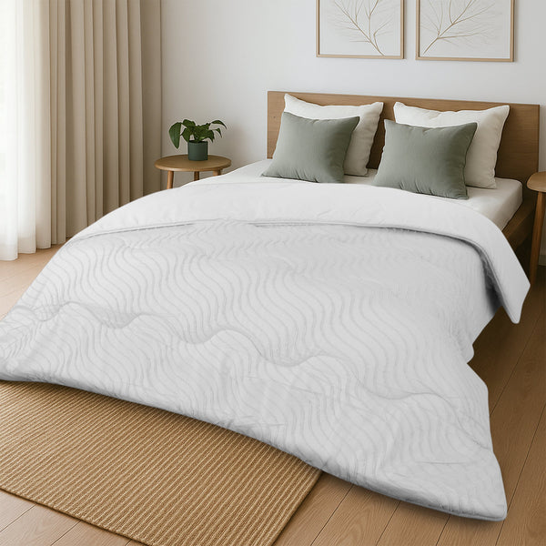Bettdecke Ohne Bezug - Lileo EasyDekbed™ Tufted Waves – Weiß