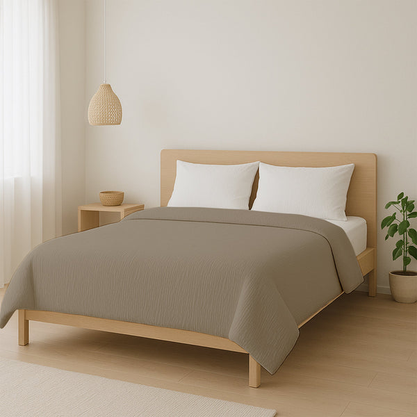 Bettdecke Ohne Bezug - Lileo EasyBed™ Musselin – Taupe