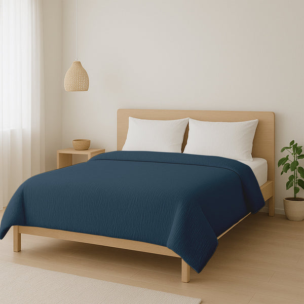 Bettdecke Ohne Bezug - Lileo EasyBed™ Musselin- Petrol