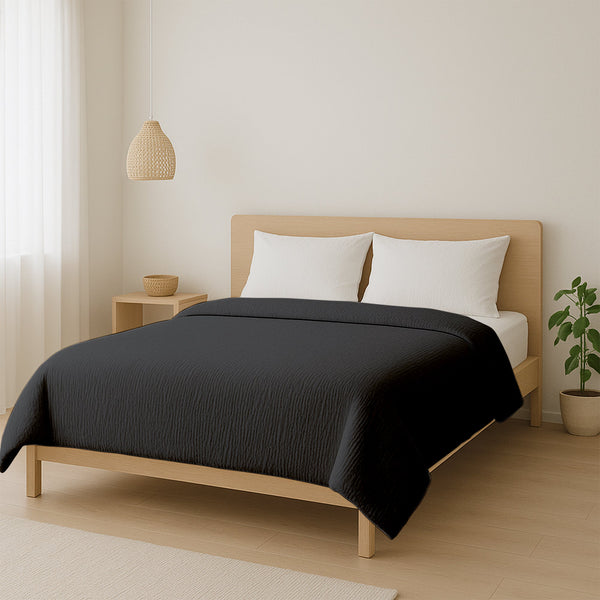 Bettdecke Ohne Bezug - Lileo EasyBed™ Musselin – Donkergrijs