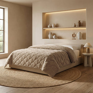 Bettdecke Ohne Bezug - Chenille Velvet Emboss - Taupe