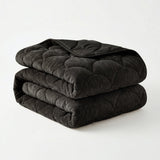 Bettdecke Ohne Bezug - Chenille Velvet Emboss - Schwarz