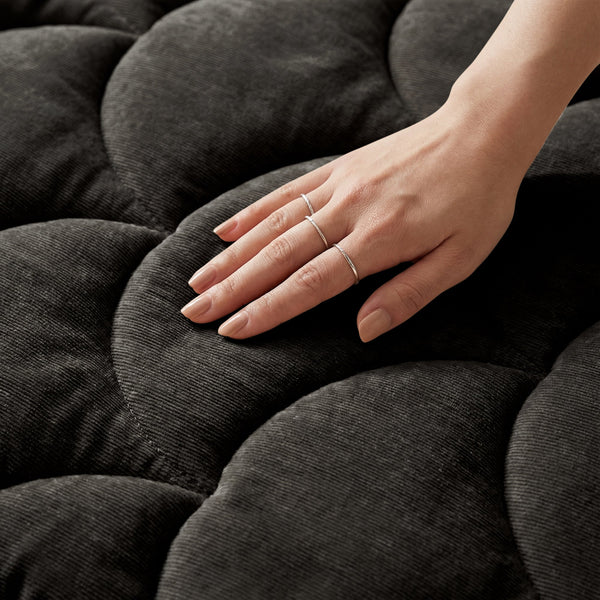 Bettdecke Ohne Bezug - Chenille Velvet Emboss - Schwarz