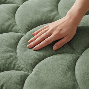 Bettdecke Ohne Bezug - Chenille Velvet Emboss - Hedge Grün