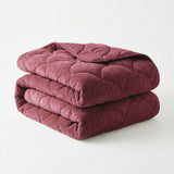 Bettdecke Ohne Bezug - Chenille Velvet Emboss - Burgundy