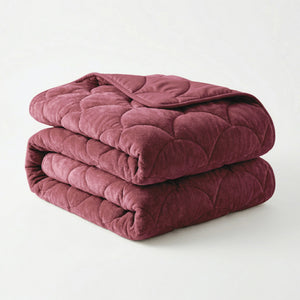 Bettdecke Ohne Bezug - Chenille Velvet Emboss - Burgundy