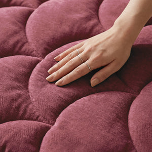 Bettdecke Ohne Bezug - Chenille Velvet Emboss - Burgundy