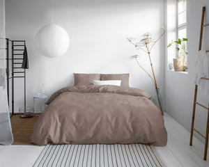 Bettbezug - Uni Satin Taupe