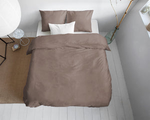 Bettbezug - Uni Satin Taupe