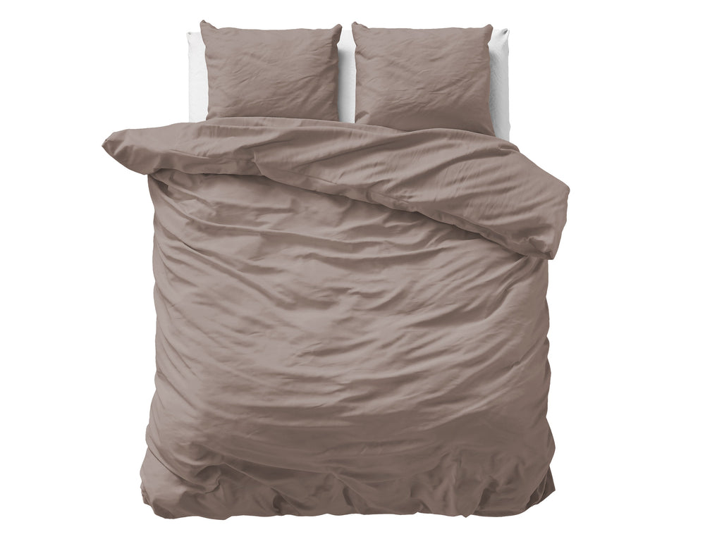 Bettbezug - Uni Satin Taupe