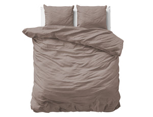 Bettbezug - Uni Satin Taupe