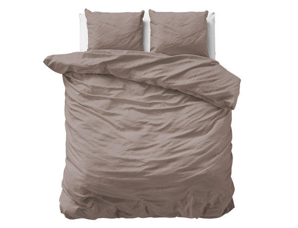 Bettbezug - Uni Satin Taupe