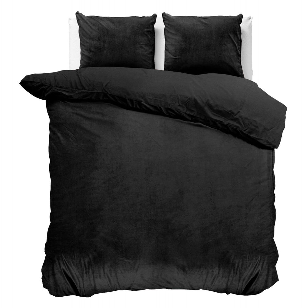 Velvet Uni Dekbedovertrek Schwarz