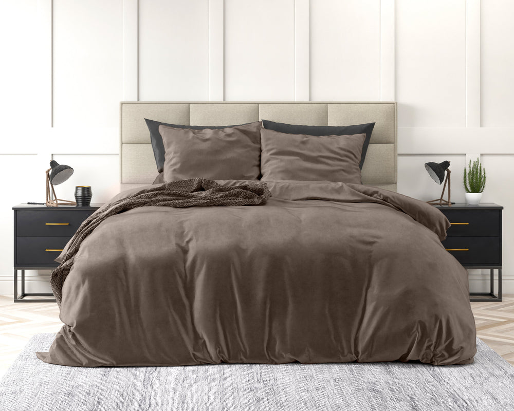 Bettbezug - Velvet Uni Bettbezug Taupe