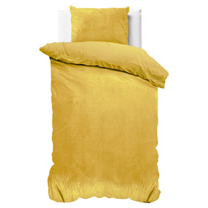 Velvet Uni Dekbedovertrek Gold