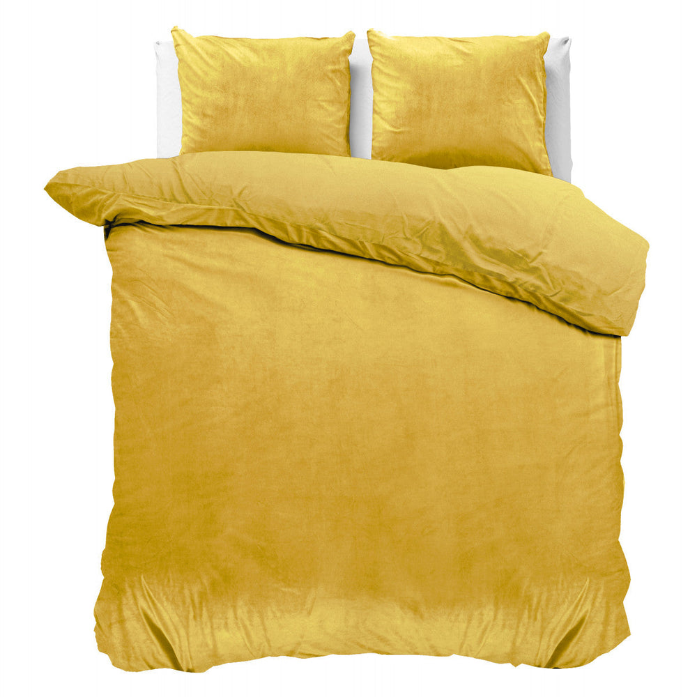 Velvet Uni Dekbedovertrek Gold