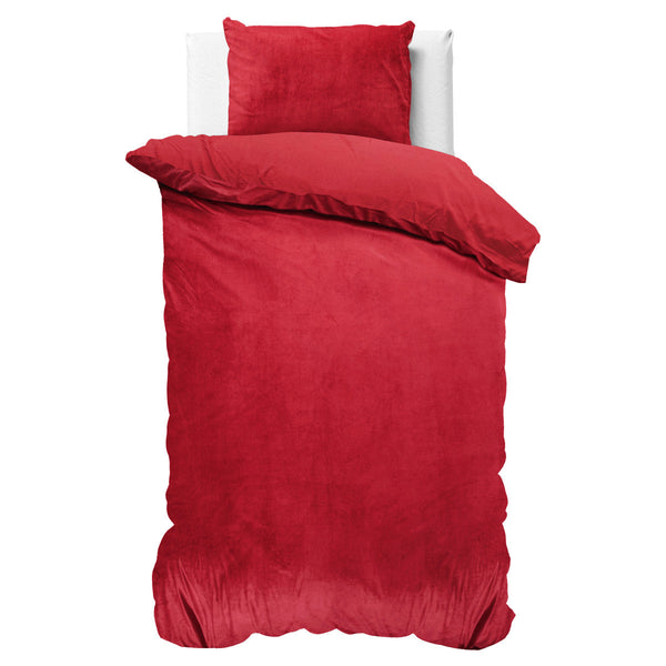 Velvet Uni Dekbedovertrek Rot