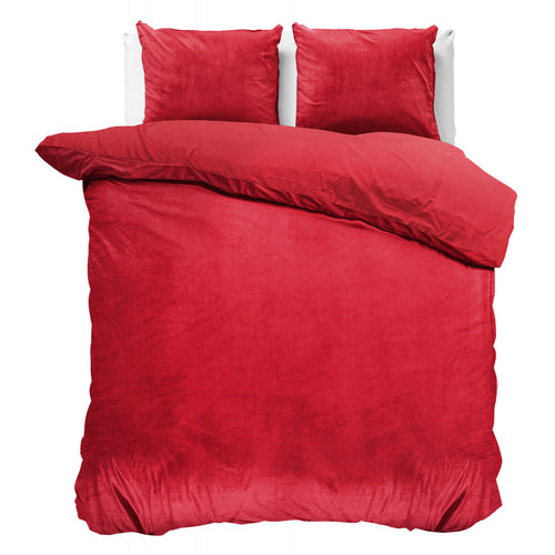 Velvet Uni Dekbedovertrek Rot