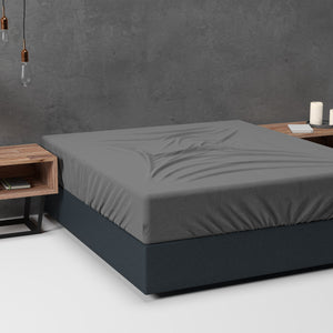 Flanell Basic Spannbettlaken Anthrazit