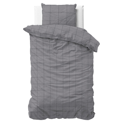Flanel Deep check Grau
