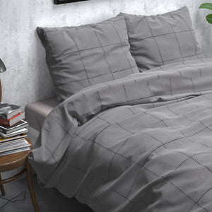 Flanel Deep check Grau