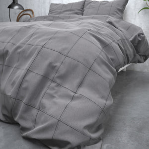 Flanel Deep check Grau