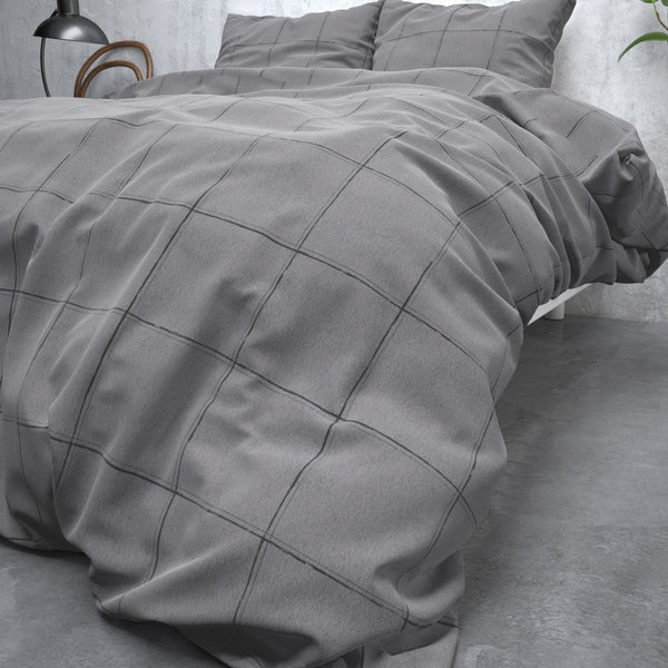 Flanel Deep check Grau