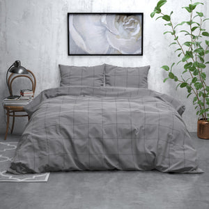 Flanel Deep check Grau