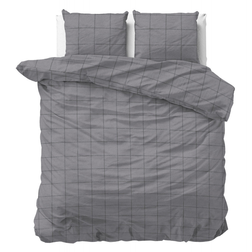Flanel Deep check Grau
