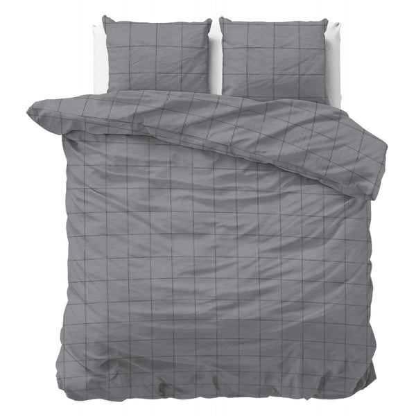 Flanel Deep check Grau