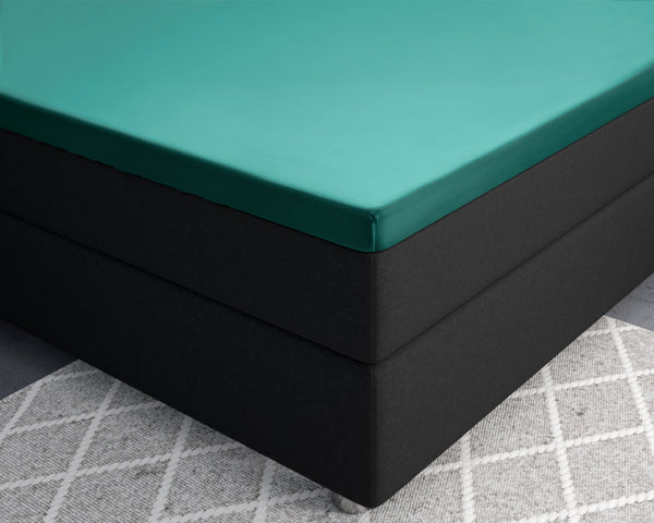 Topper Satin Spannbettlaken Dunkelgrün