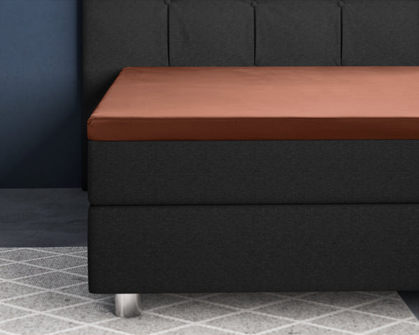 Topper Satin Spannbettlaken Braun