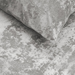 Crushed Velvet Katoen Metallic Silber