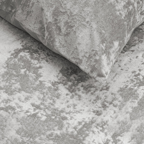 Crushed Velvet Katoen Metallic Silber