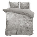 Bettbezug - Crushed Velvet Baumwolle Metallic Silber