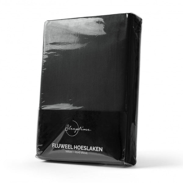 Velvet Hoeslaken Schwarz